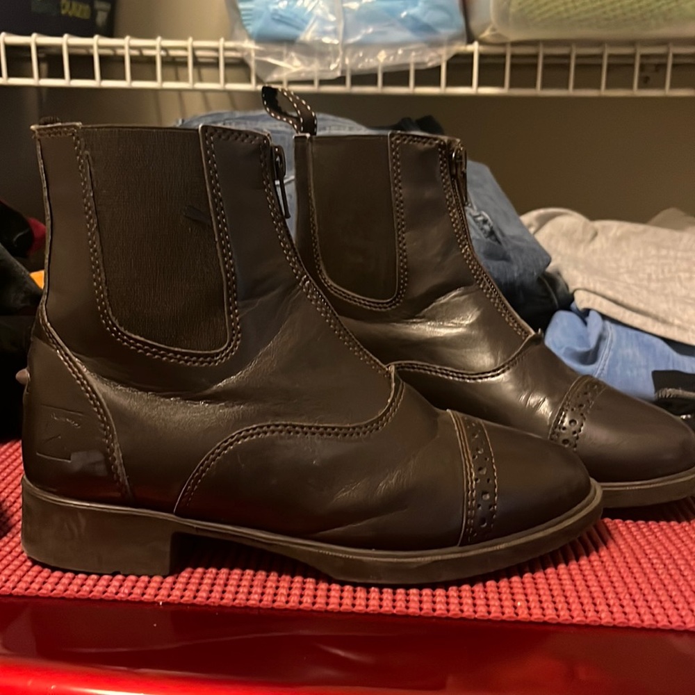 Used Riding Sport  Dover Saddlery Girls horse riding Boots Chocolate leather 3